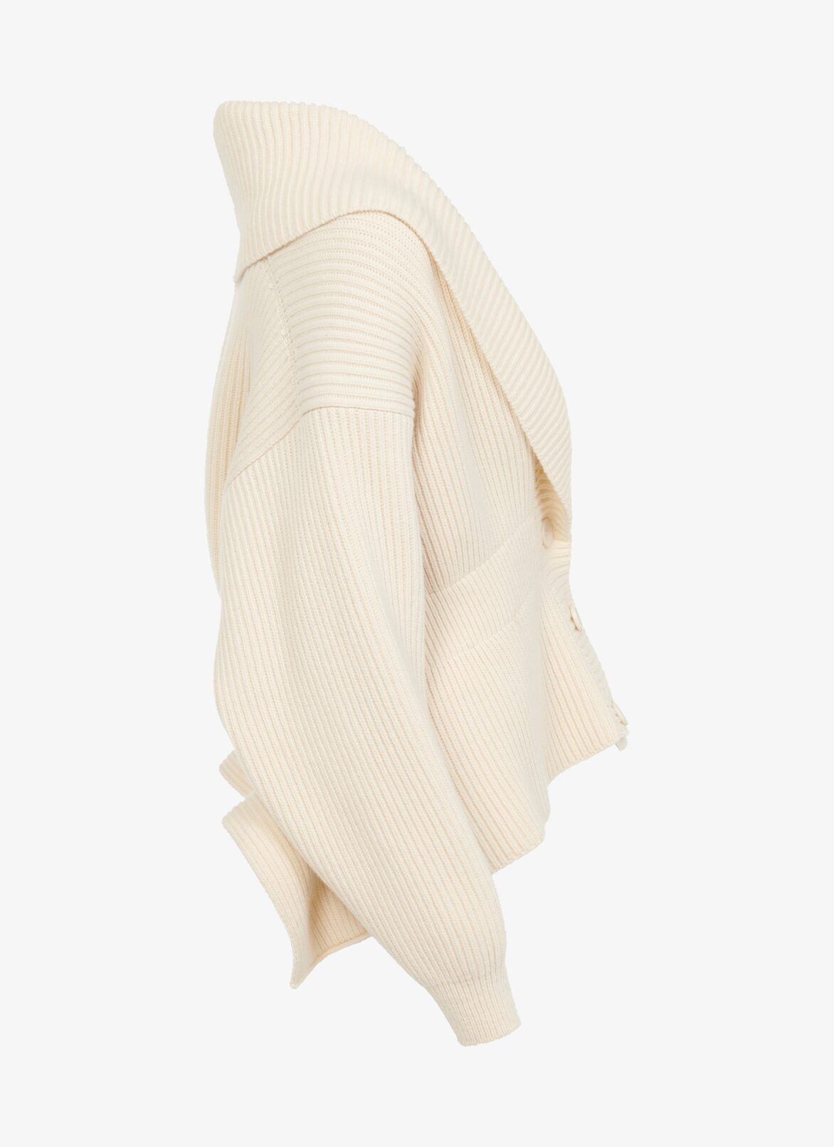 Rib knit cardigan
 ALAÏA IVORY RIB KNIT CARDIGAN